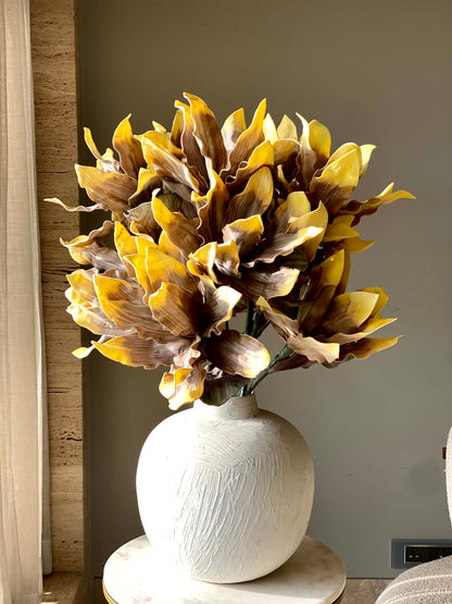 Artificial Magnolia Flower Stem -  Amber Ombre (One Stem)