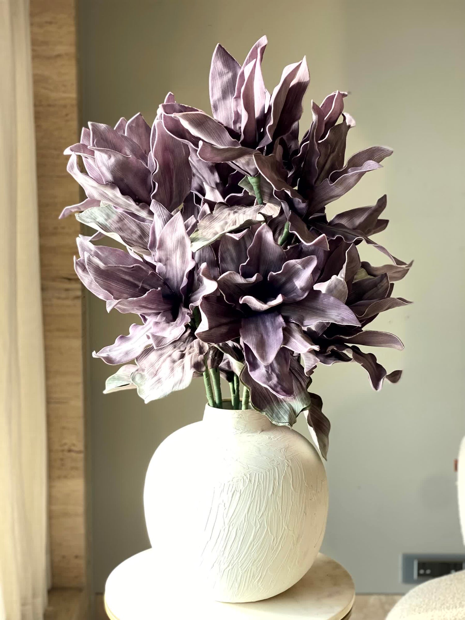 Artificial Magnolia Flower Stem -  Lavender Ombre (One Stem)