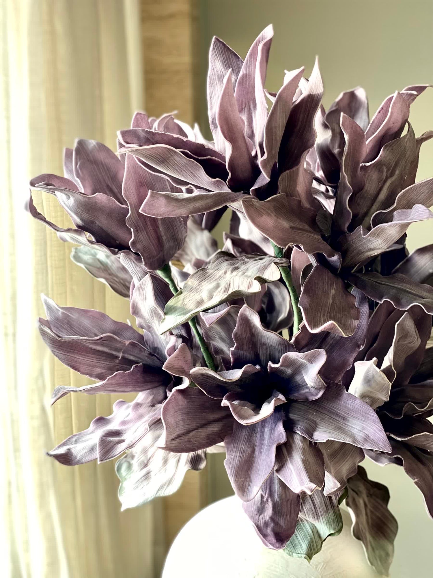 Artificial Magnolia Flower Stem -  Lavender Ombre (One Stem)