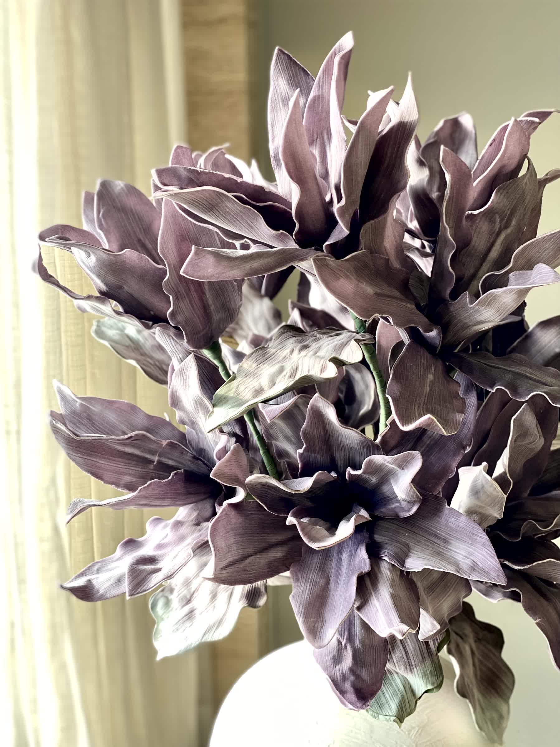 Artificial Magnolia Flower Stem -  Lavender Ombre (One Stem)