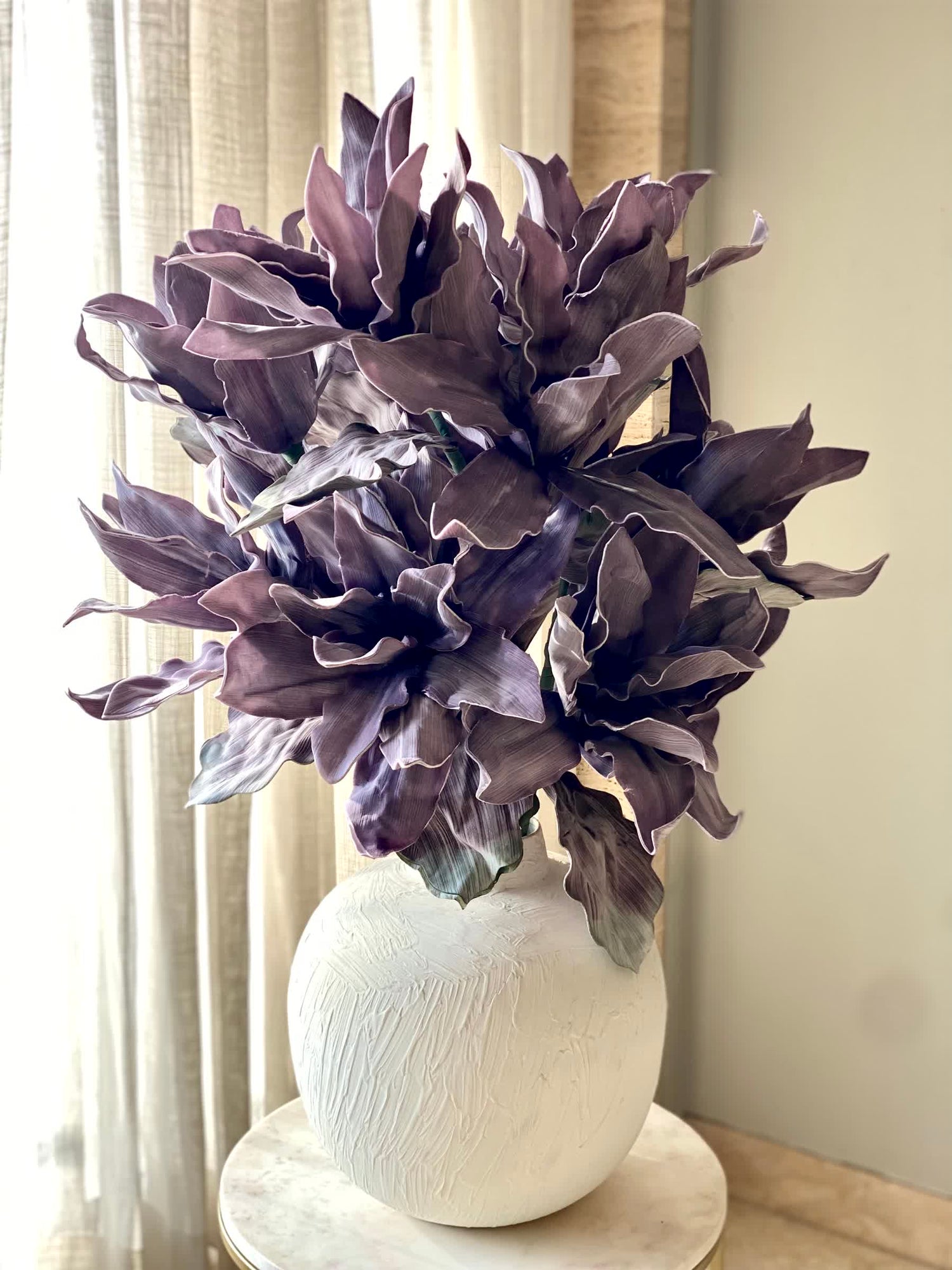Artificial Magnolia Flower Stem -  Lavender Ombre (One Stem)