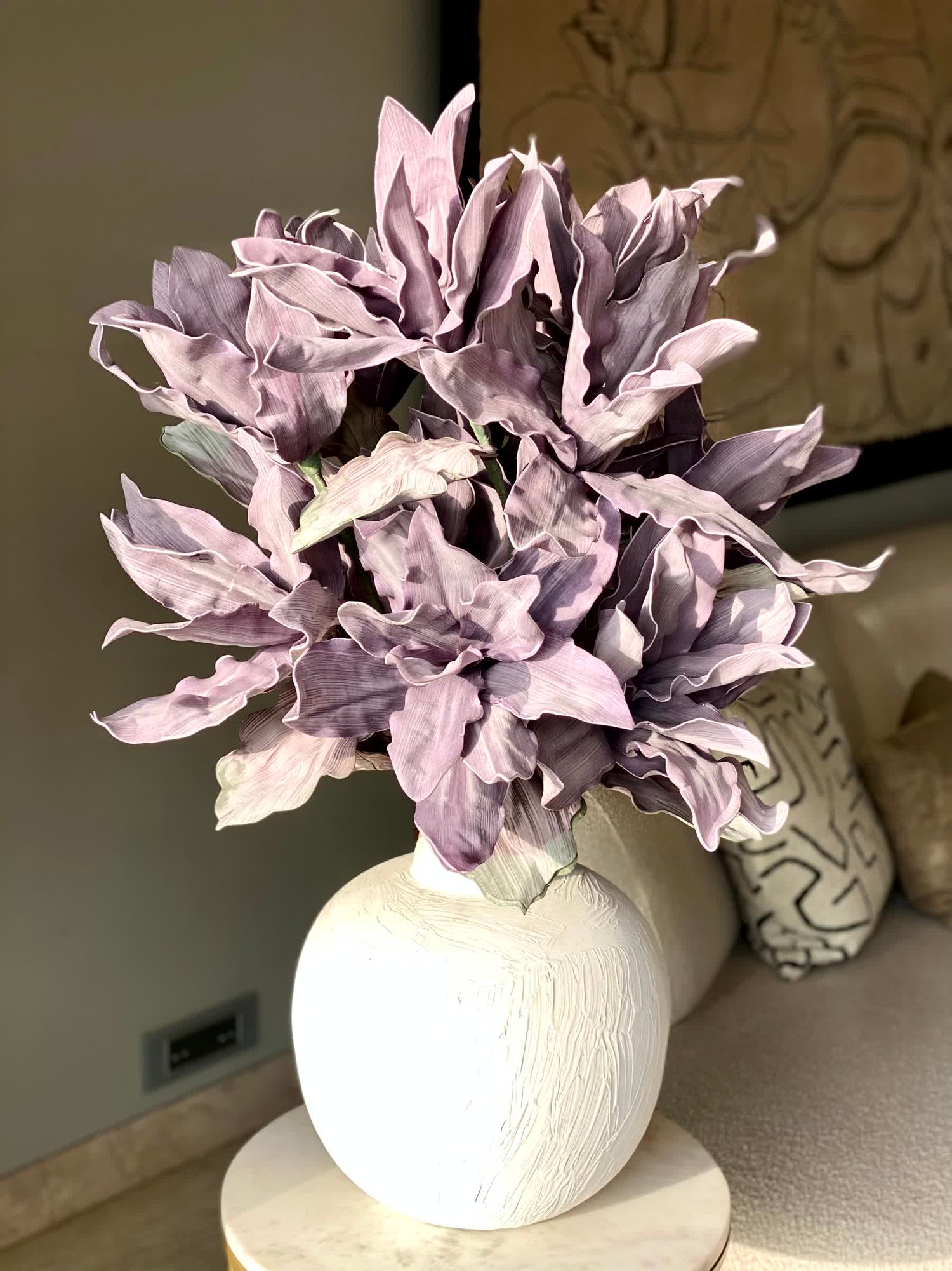 Artificial Magnolia Flower Stem -  Lavender Ombre (One Stem)