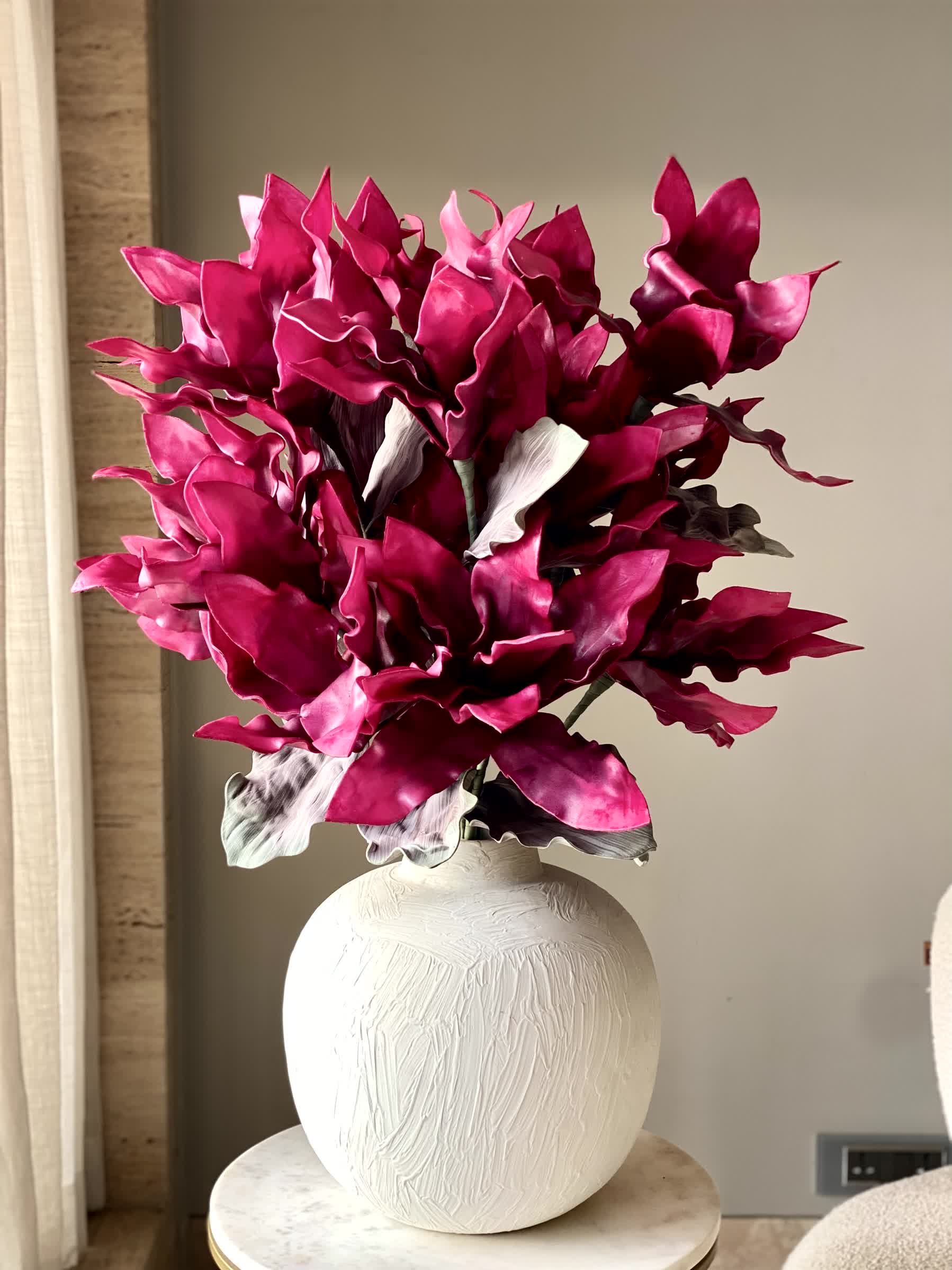 Artificial Magnolia Flower Stem -  Magenta Ombre (One Stem)