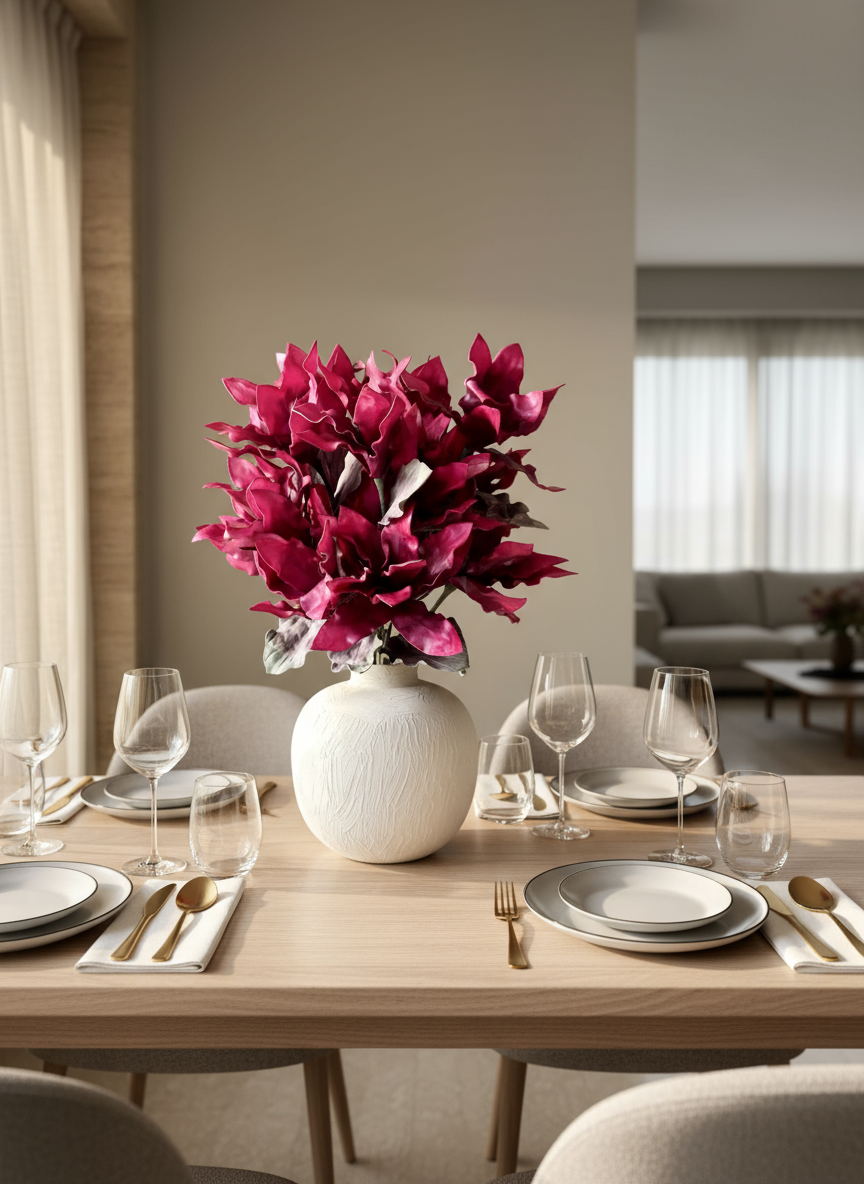 Artificial Magnolia Flower Stem -  Magenta Ombre (One Stem)