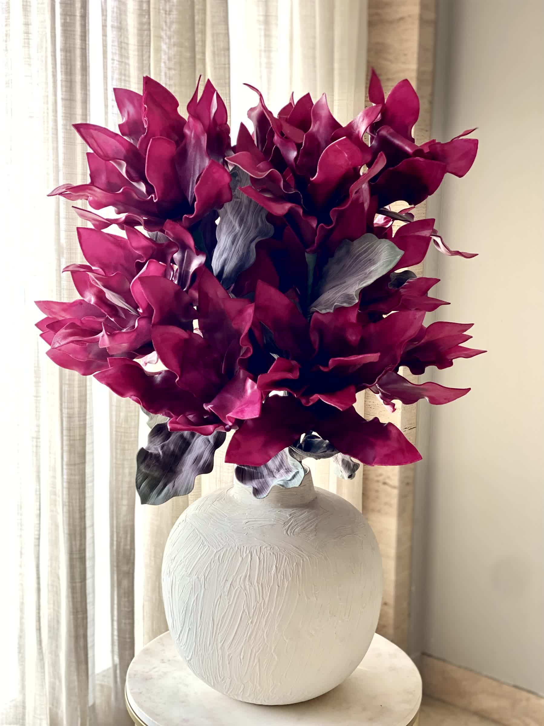 Artificial Magnolia Flower Stem -  Magenta Ombre (One Stem)