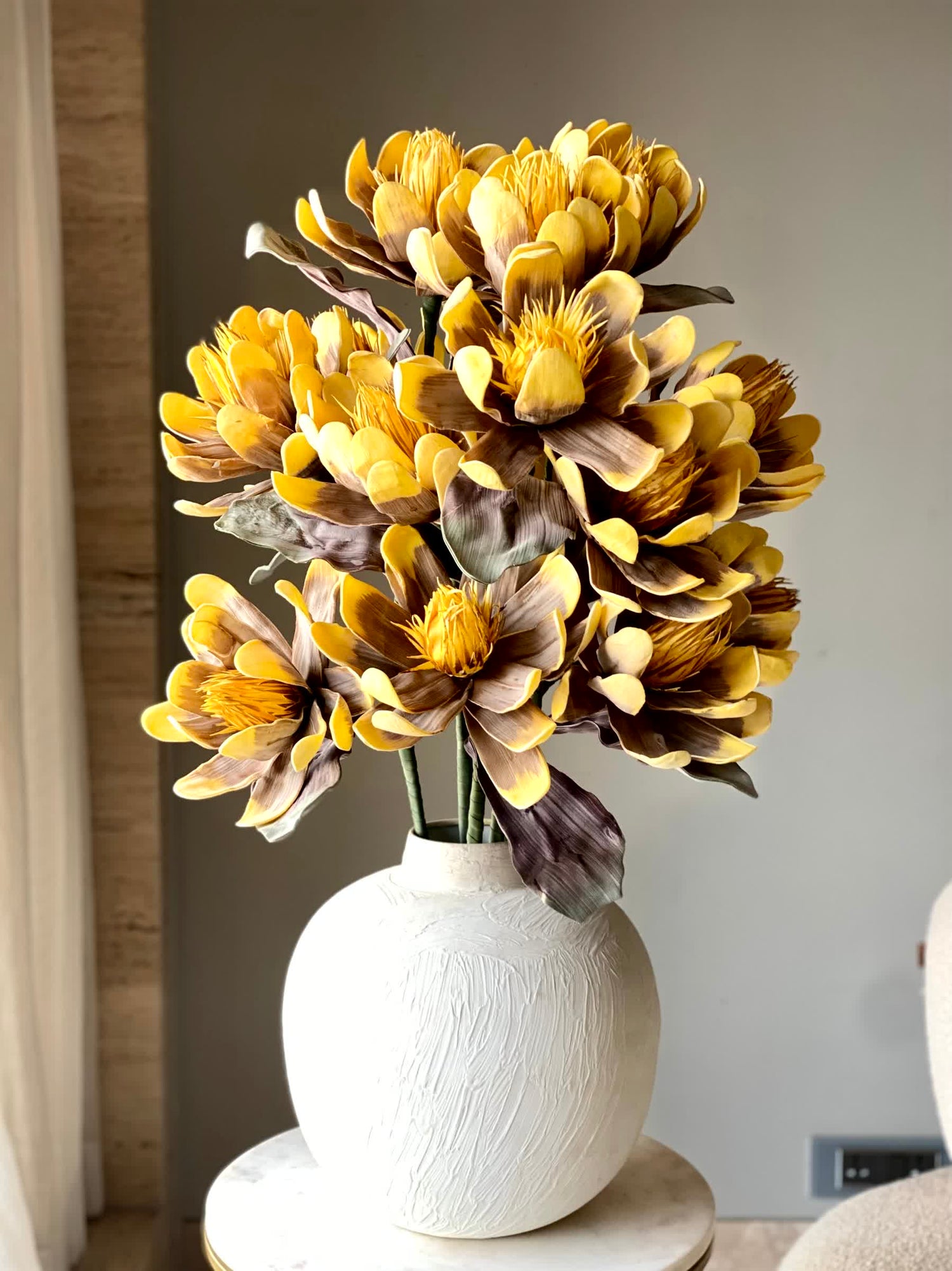 Artificial Corolla Flower Stem - Amber Ombre (One Stem)