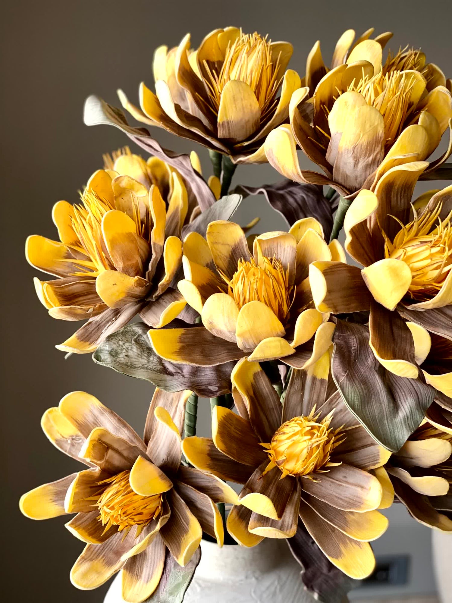 Artificial Corolla Flower Stem - Amber Ombre (One Stem)