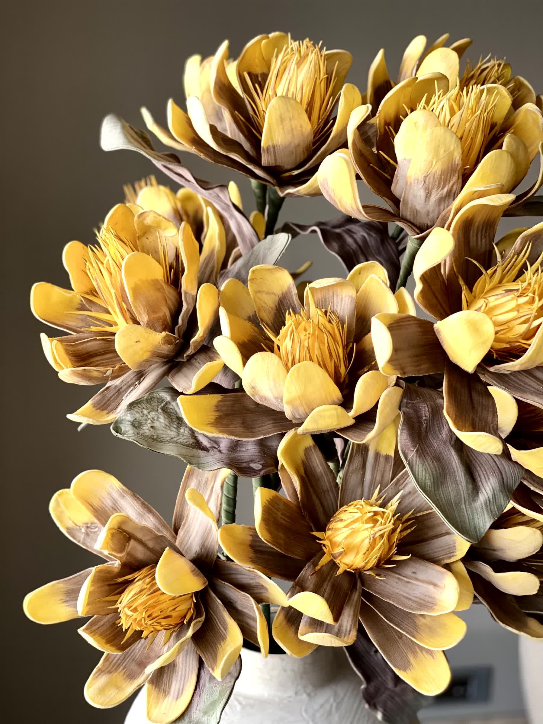 Artificial Corolla Flower Stem - Amber Ombre (One Stem)