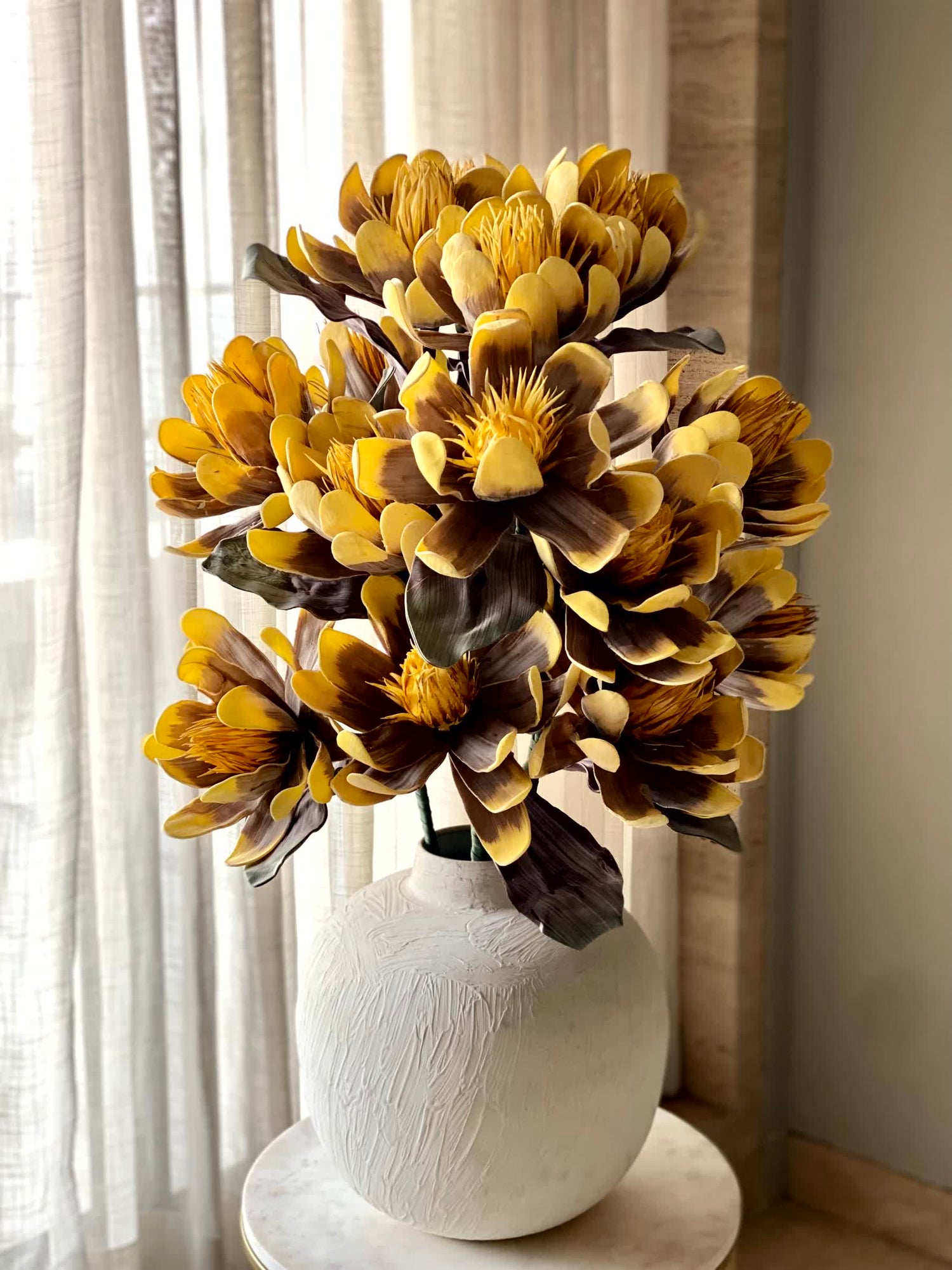Artificial Corolla Flower Stem - Amber Ombre (One Stem)