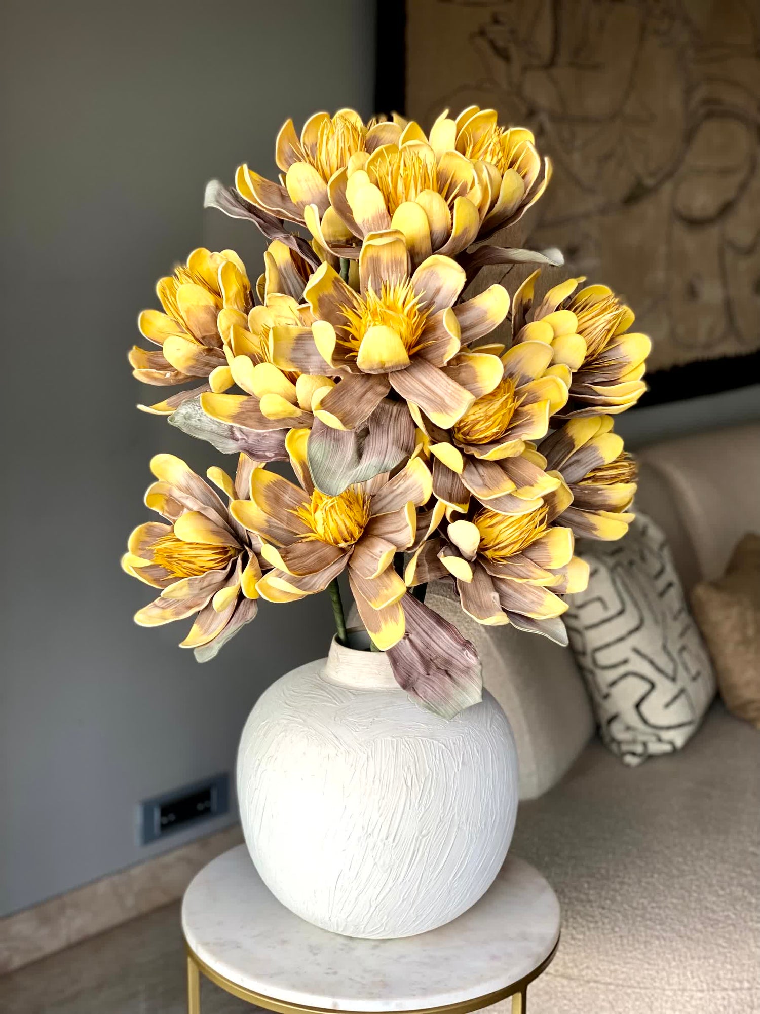 Artificial Corolla Flower Stem - Amber Ombre (One Stem)