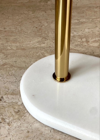 Melrose Toilet Roll Holder - White and Gold