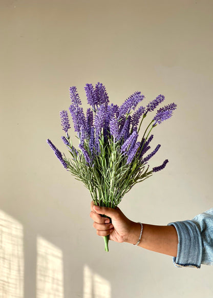 Artificial Lavandula Flower Bunch - (Set of 2)