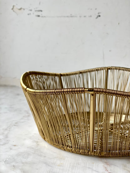 Alora Gold Two-Tier Fruit Basket
