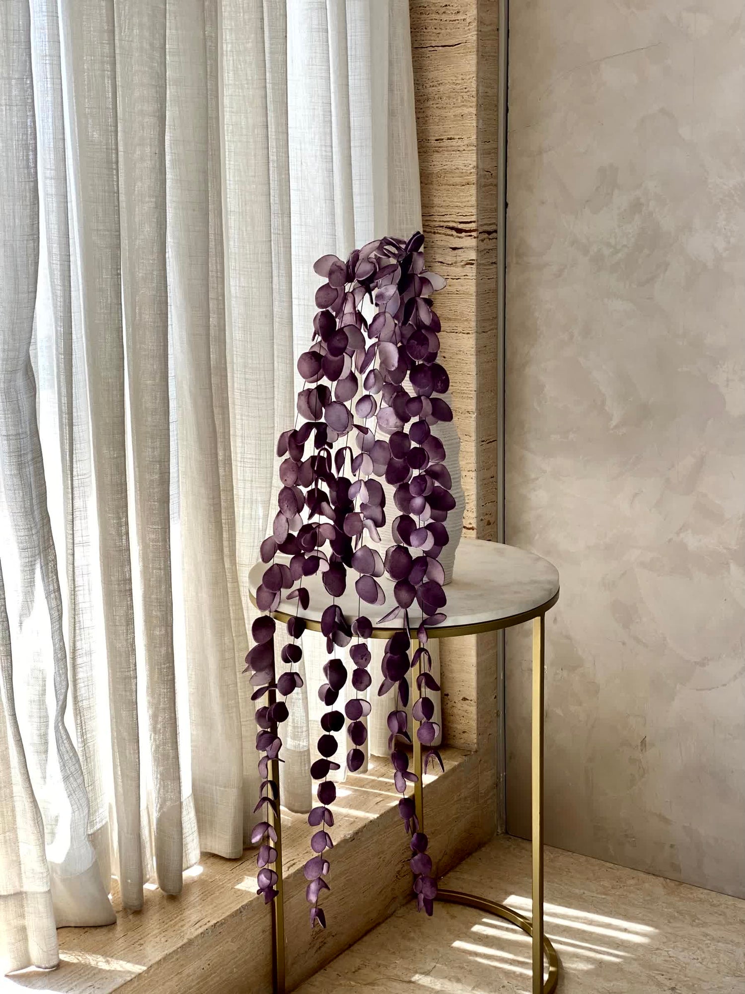 Artificial Eucalyptus  Flower Stem - Mauve Ombre (One Stem)