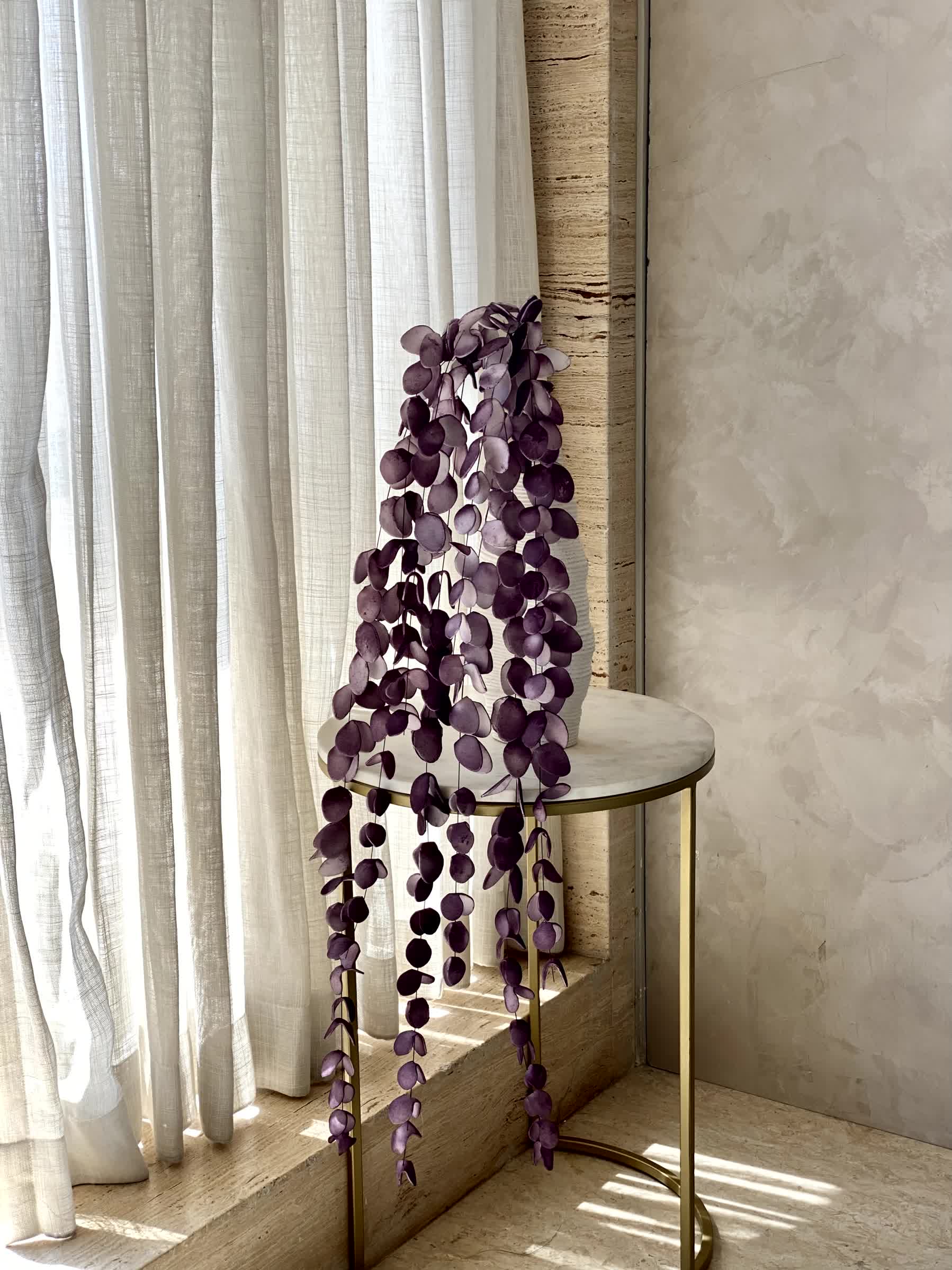 Artificial Eucalyptus  Flower Stem - Mauve Ombre (One Stem)
