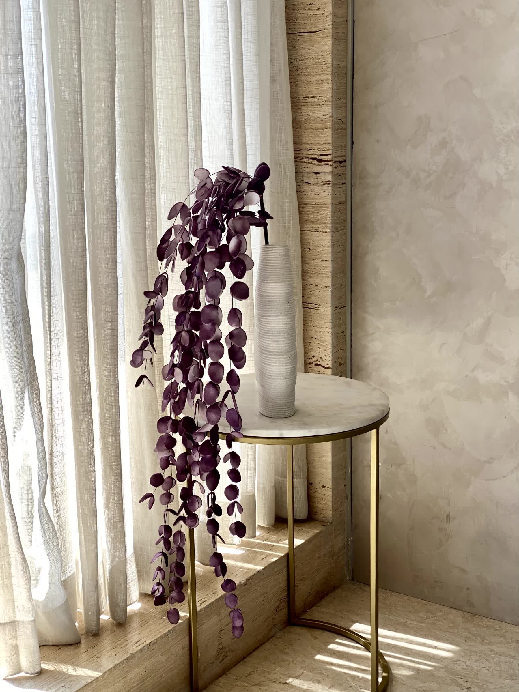 Artificial Eucalyptus  Flower Stem - Mauve Ombre (One Stem)