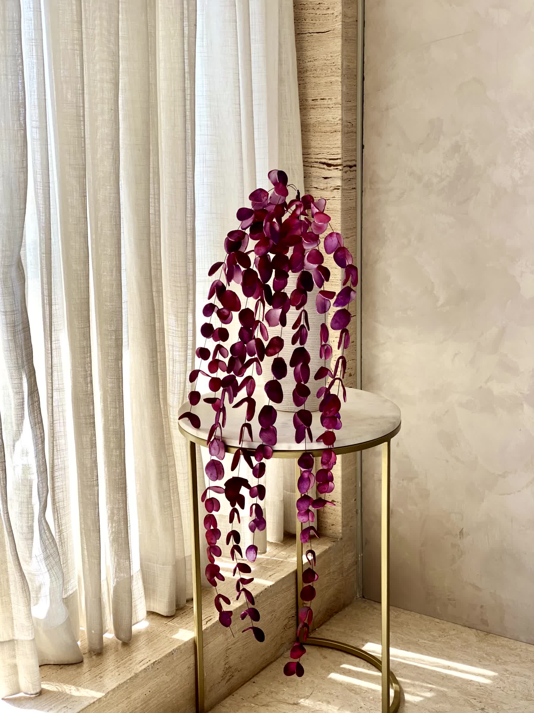 Artificial Eucalyptus  Flower Stem - Magenta Ombre (One Stem)