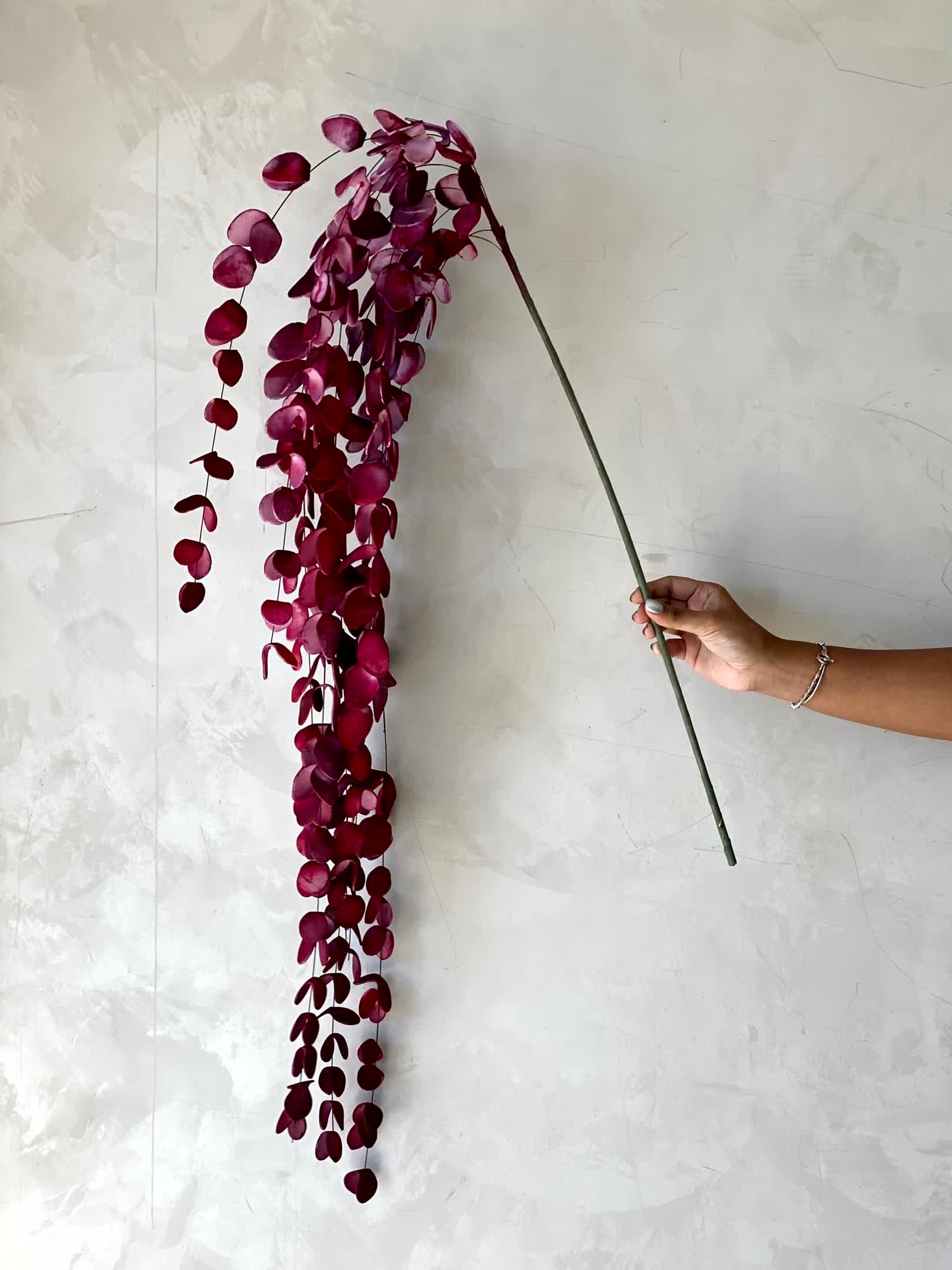 Artificial Eucalyptus  Flower Stem - Magenta Ombre (One Stem)