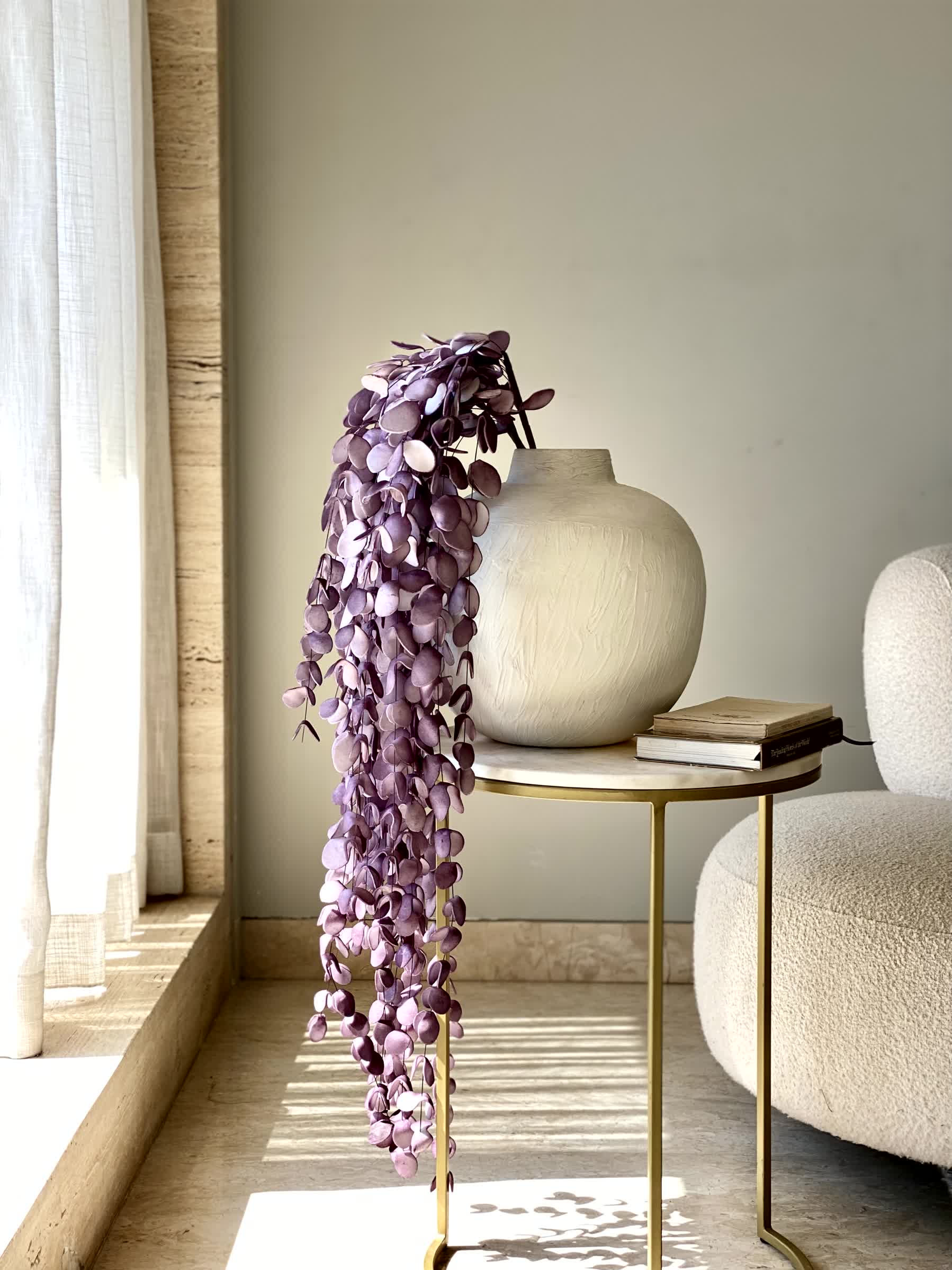 Artificial Eucalyptus  Flower Stem - Mauve Ombre (One Stem)