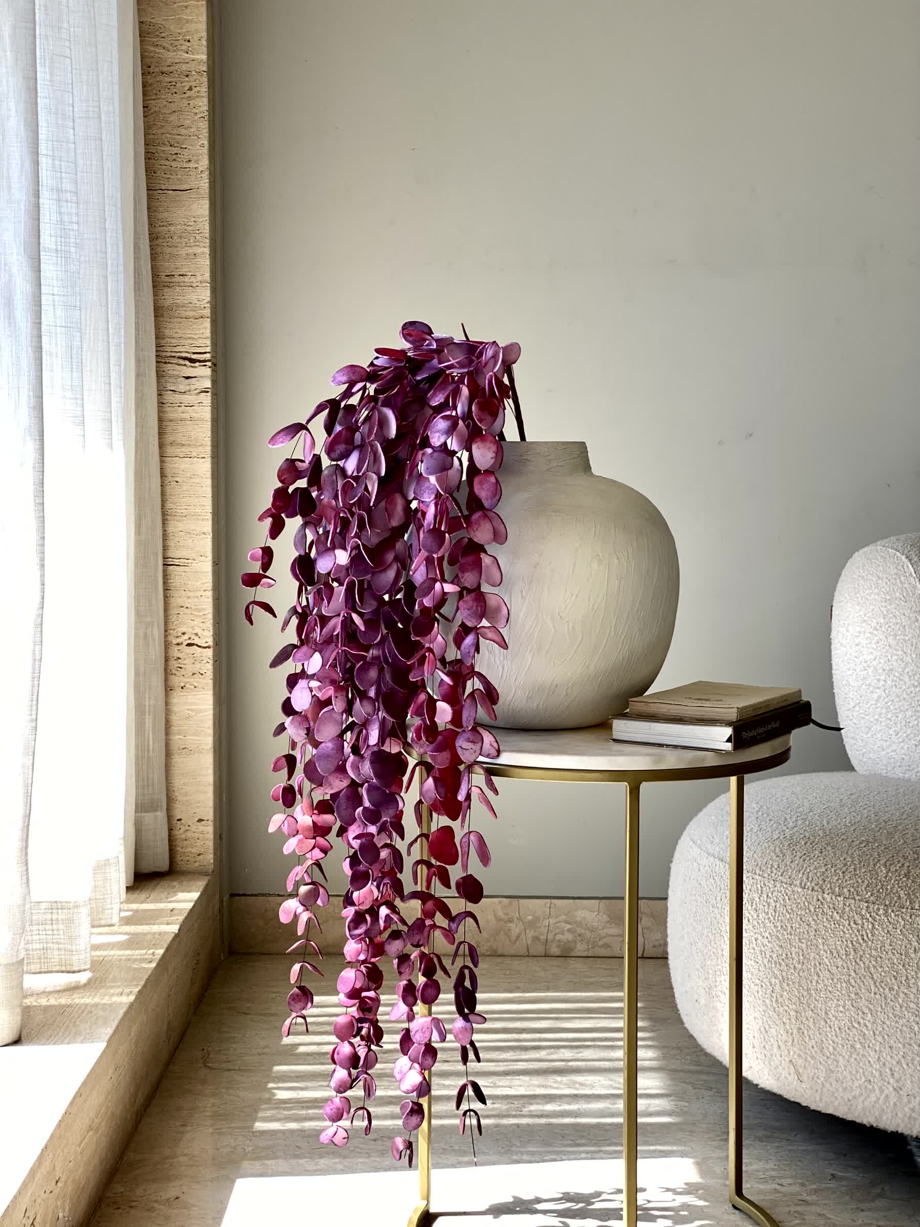 Artificial Eucalyptus  Flower Stem - Magenta Ombre (One Stem)