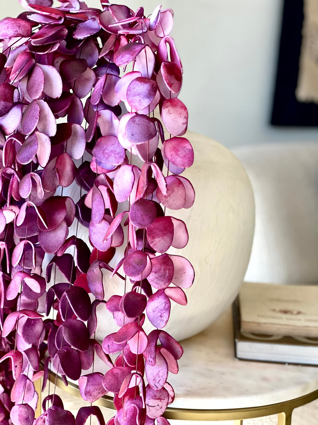 Artificial Eucalyptus  Flower Stem - Magenta Ombre (One Stem)