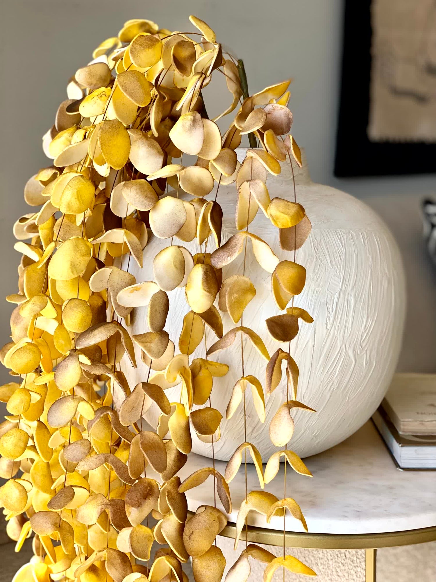 Artificial Eucalyptus  Flower Stem - Amber Ombre (One Stem)