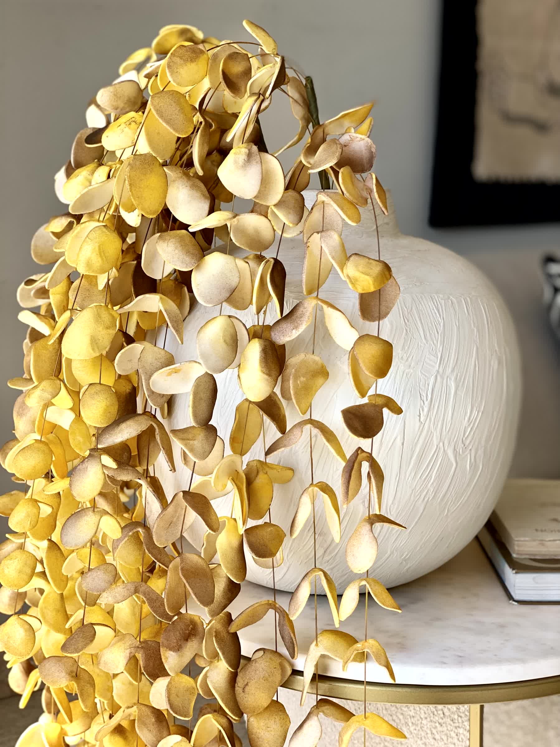 Artificial Eucalyptus  Flower Stem - Amber Ombre (One Stem)
