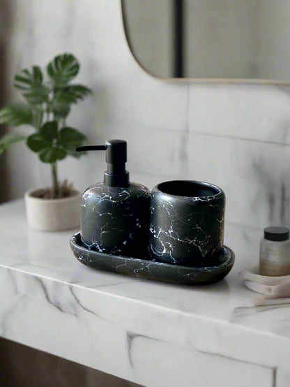 Pristine Marble Bathroom Set - Black