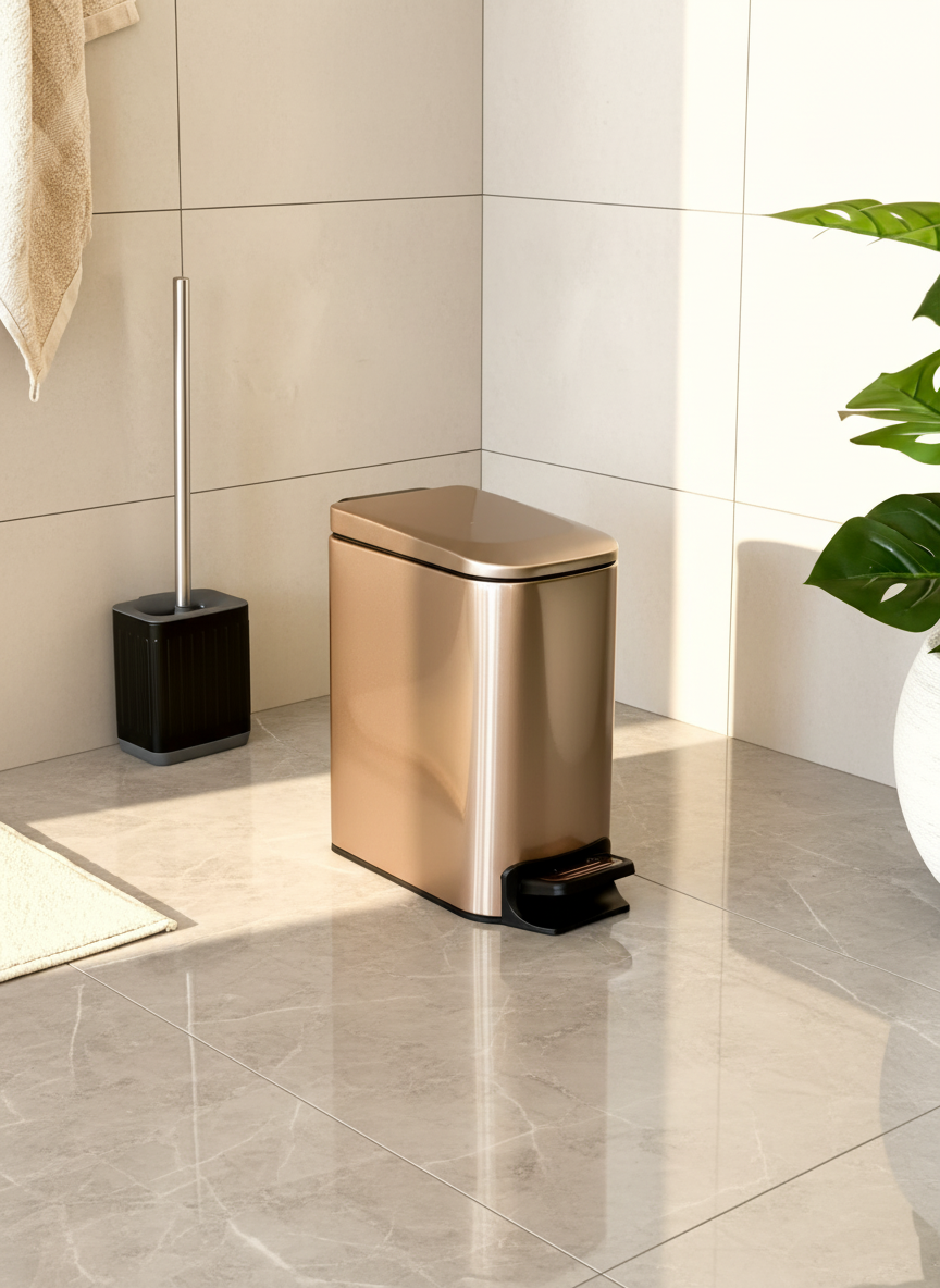 Metallic Rosegold Dustbin - 6L