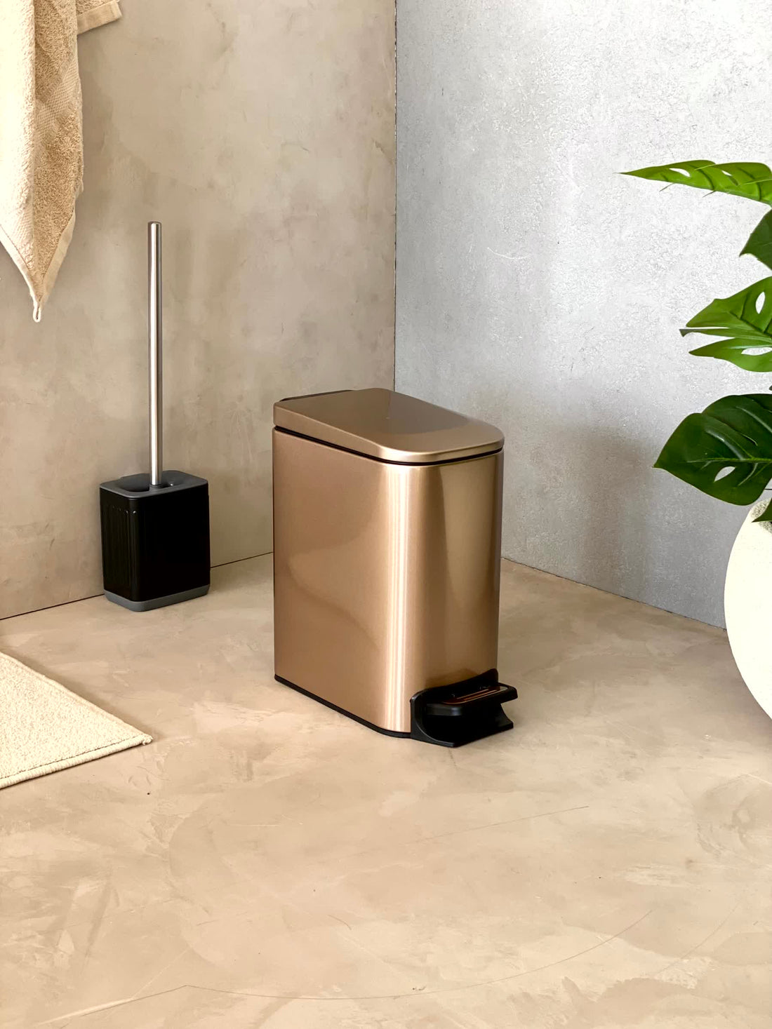 Metallic Rosegold Dustbin - 6L