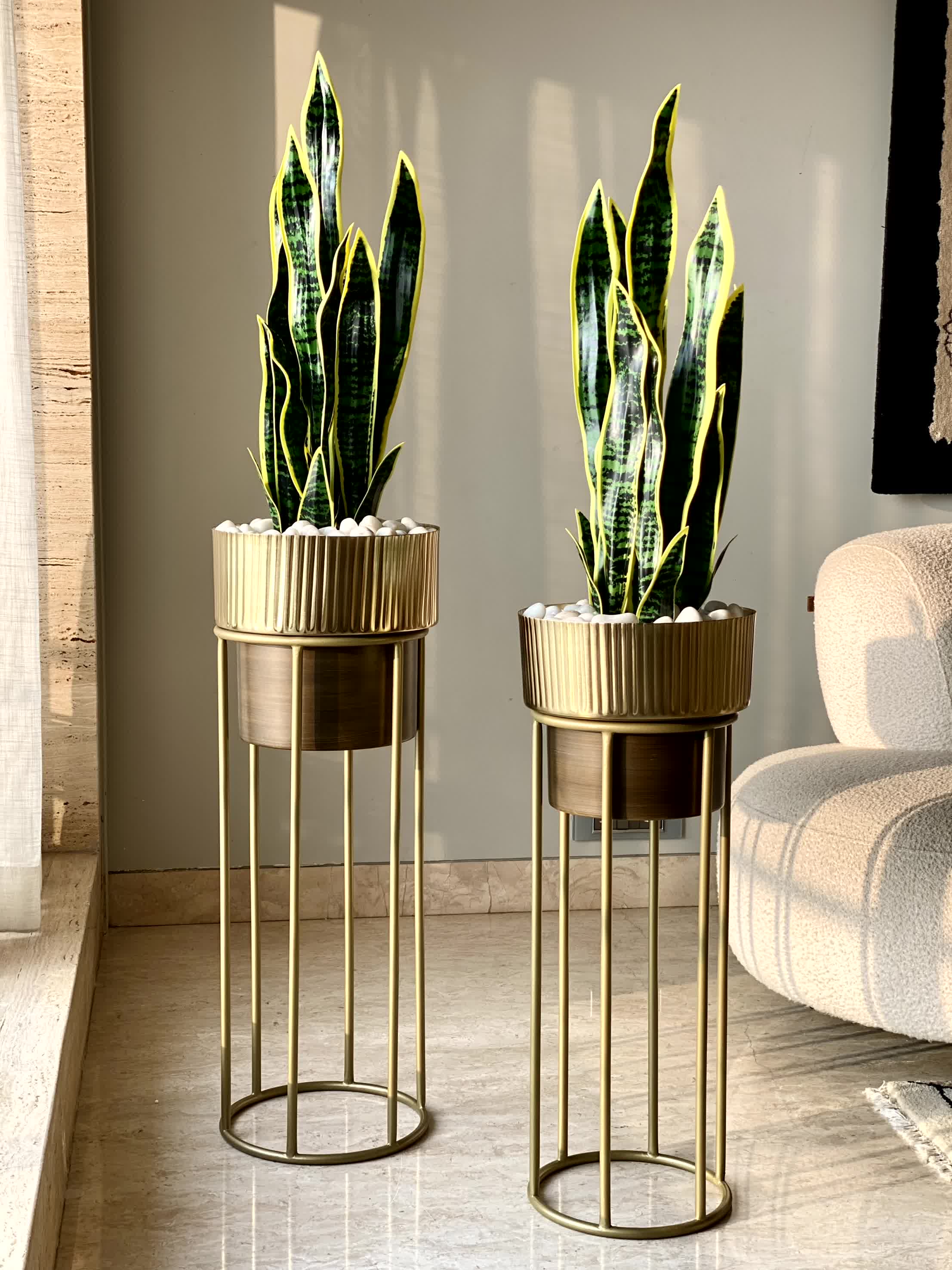 Brooklyn Fluted Brown Planter  (Set of 2)