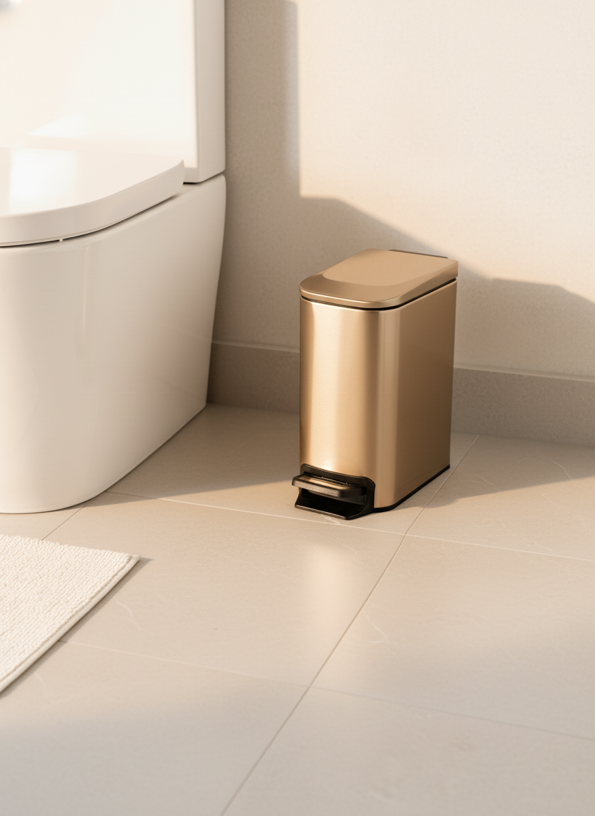 Metallic Rosegold Dustbin - 6L