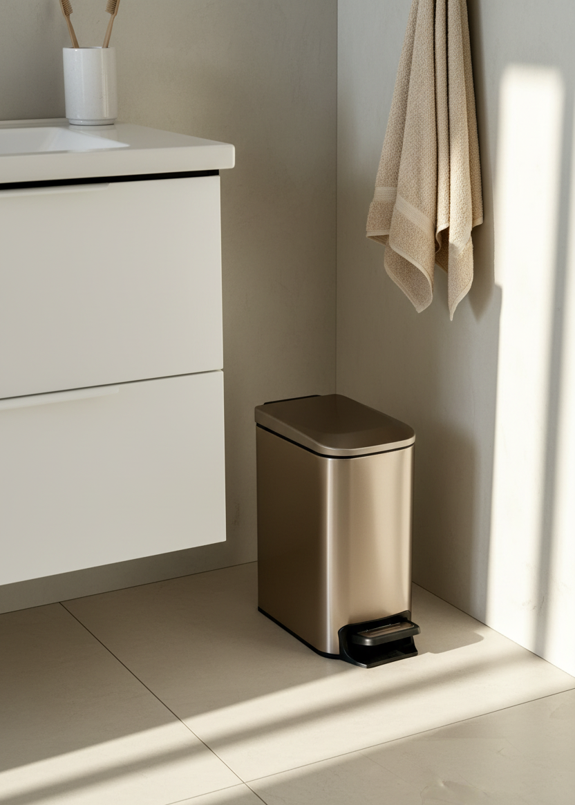 Metallic Rosegold Dustbin - 6L (Only For Mumbai)
