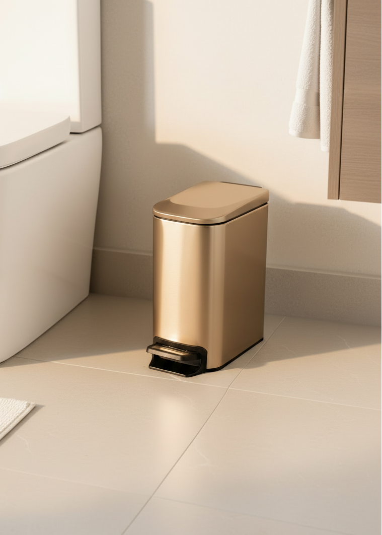 Metallic Rosegold Dustbin - 6L (Only For Mumbai)