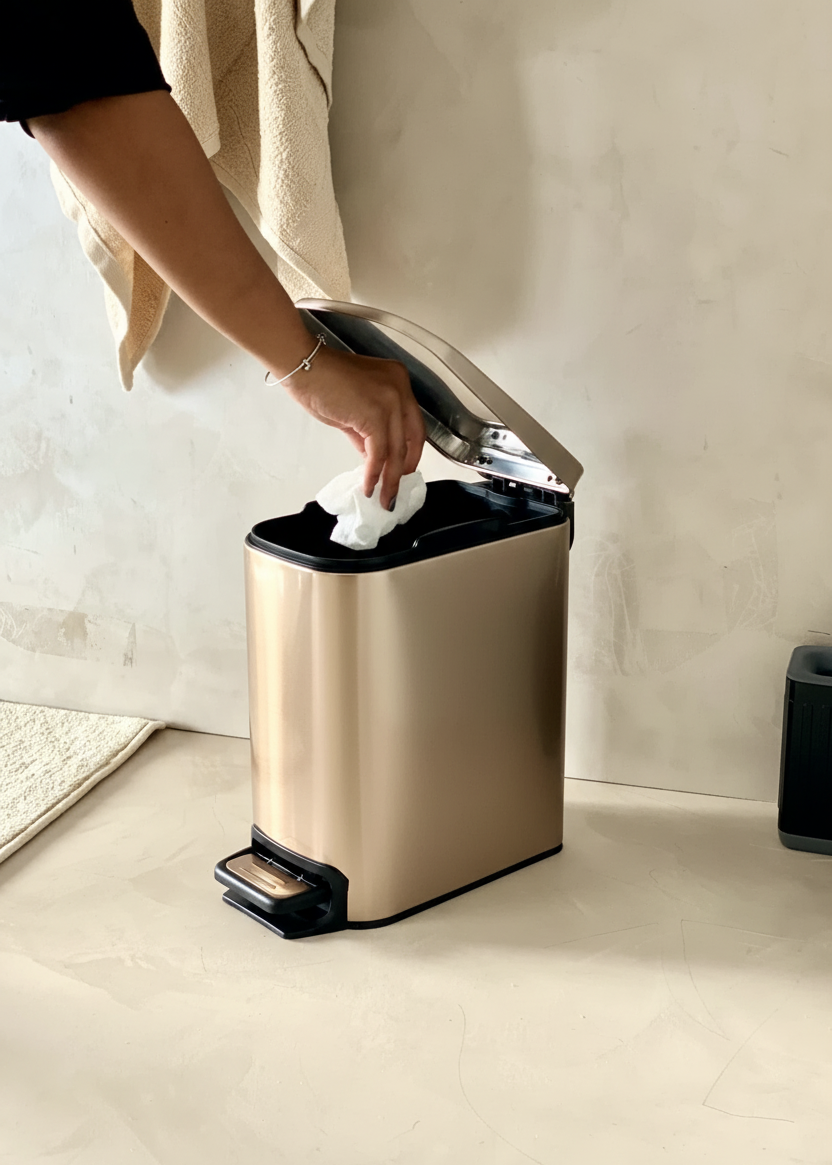 Metallic Rosegold Dustbin - 6L (Only For Mumbai)