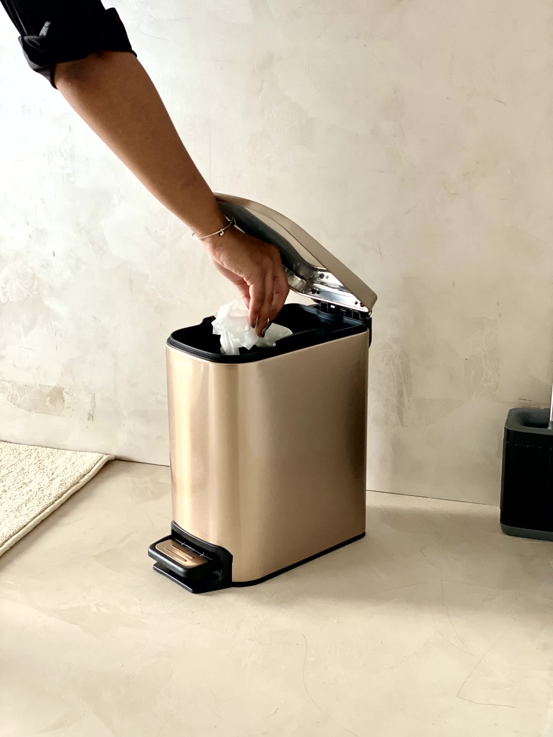 Metallic Rosegold Dustbin - 6L
