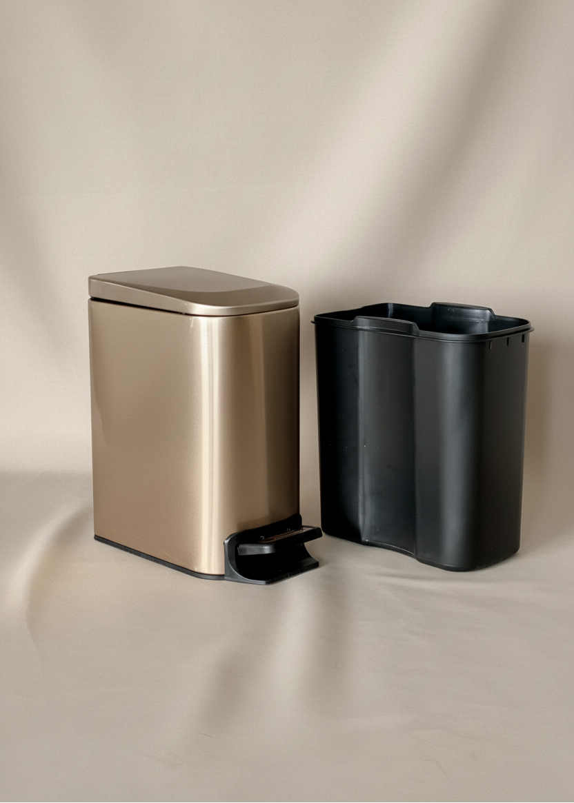 Metallic Rosegold Dustbin - 6L (Only For Mumbai)
