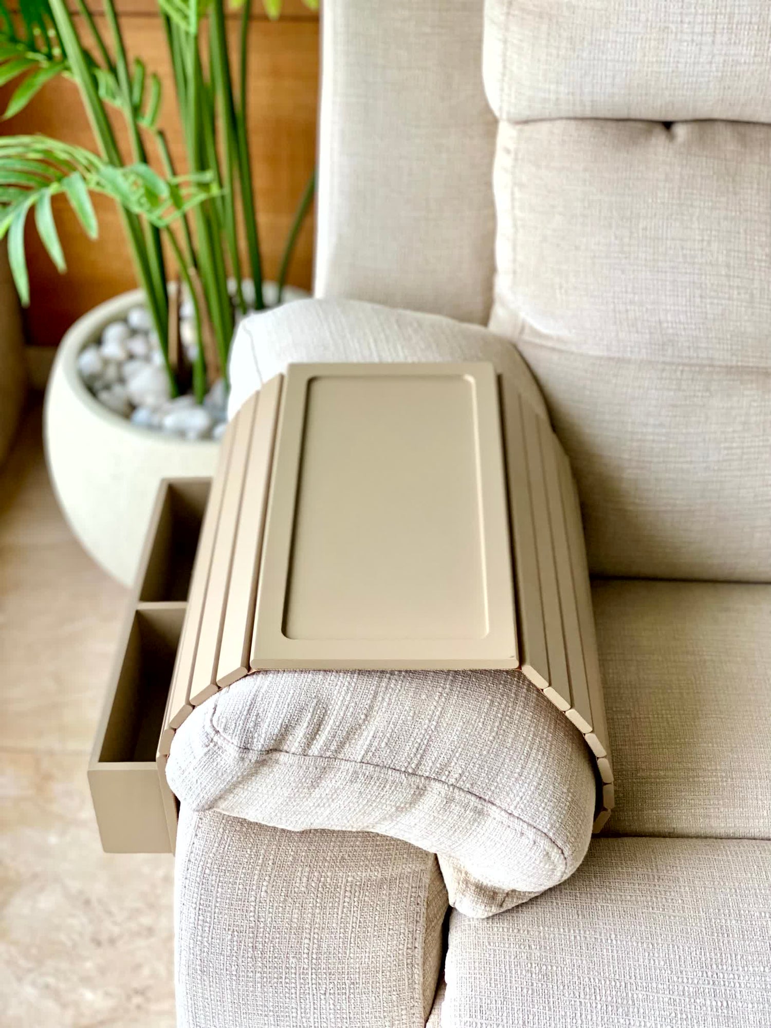 Multipurpose Sofa Armrest - Beige