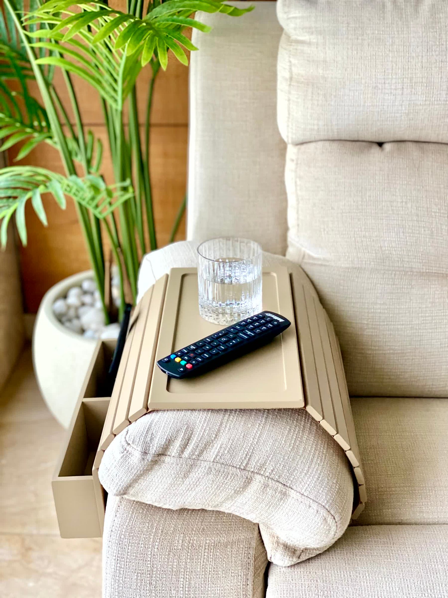 Multipurpose Sofa Armrest - Beige