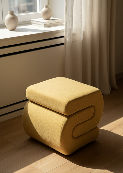 S-Boucle Pouffe - Mustard