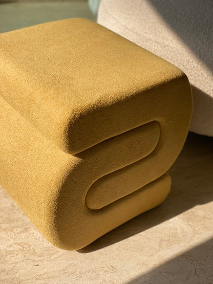 S-Boucle Pouffe - Mustard