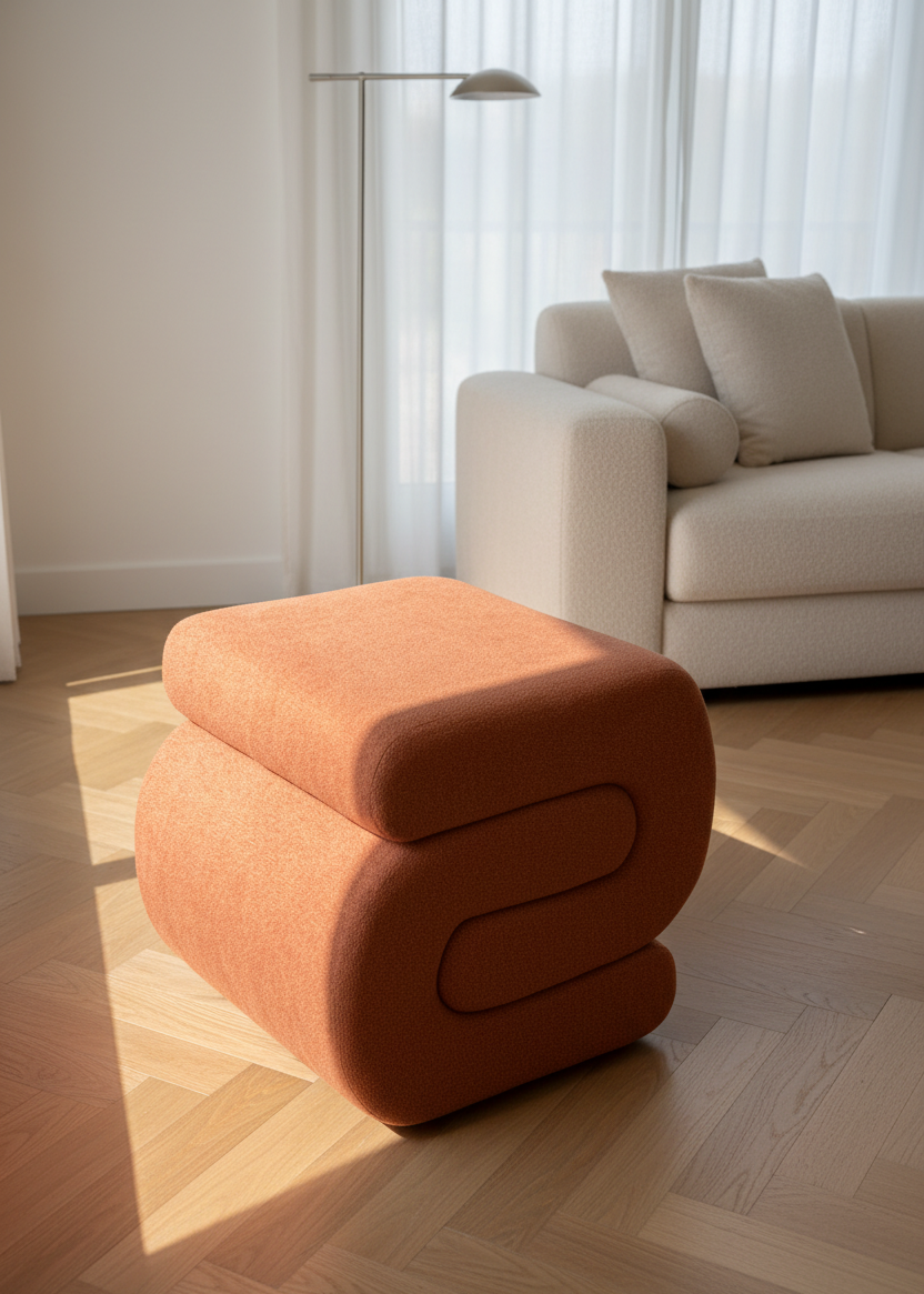 S-Boucle Pouffe - Orange