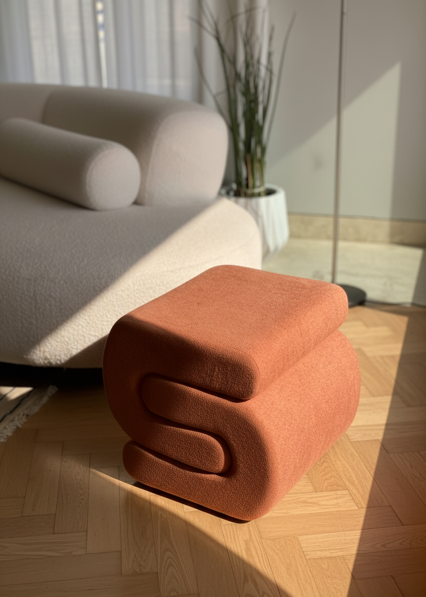 S-Boucle Pouffe - Orange