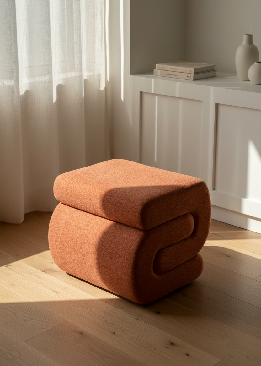 S-Boucle Pouffe - Orange
