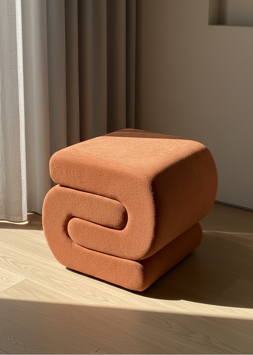 S-Boucle Pouffe - Orange