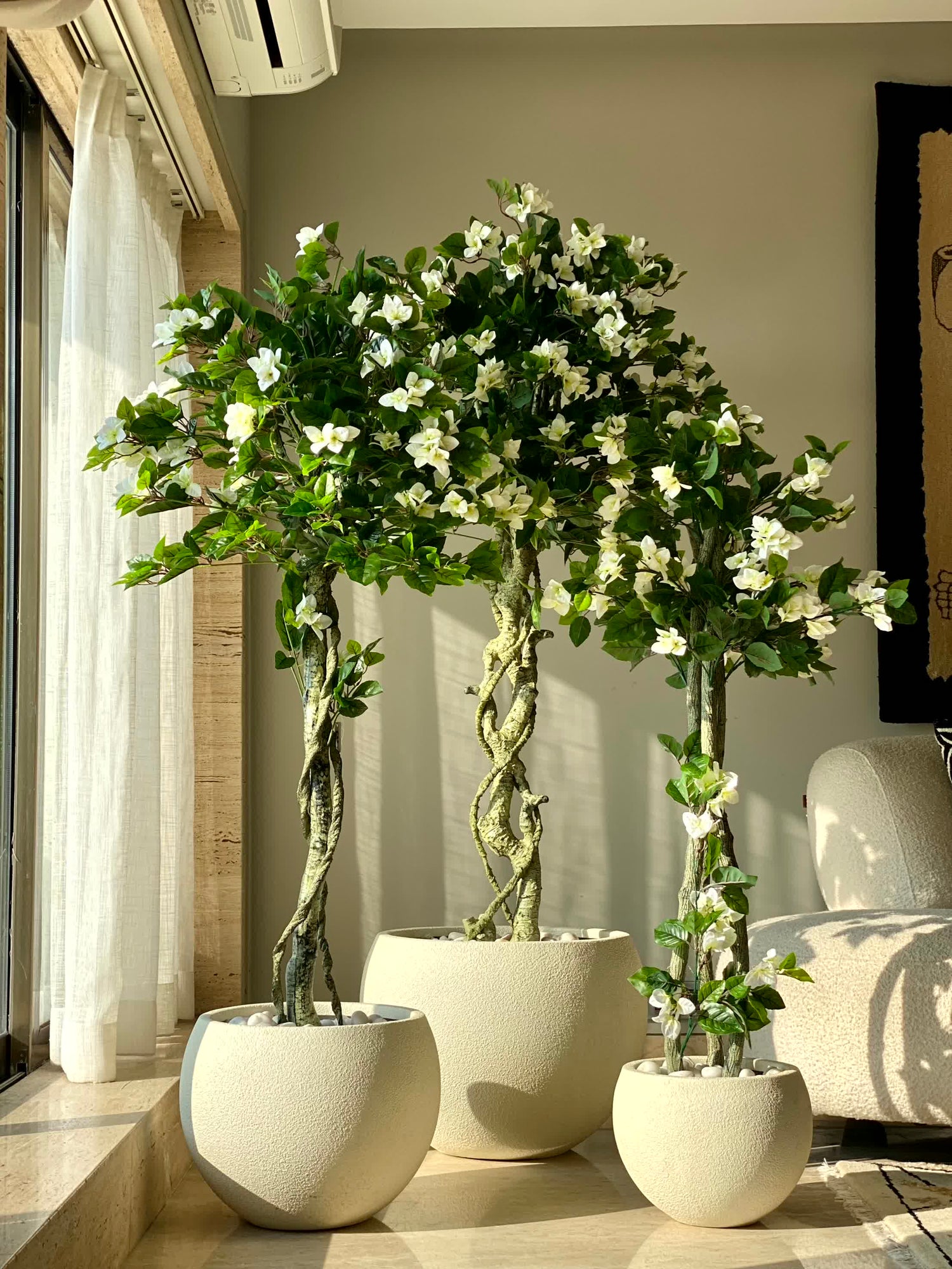 Artificial White Bougainvillea Plant-  6 Feet