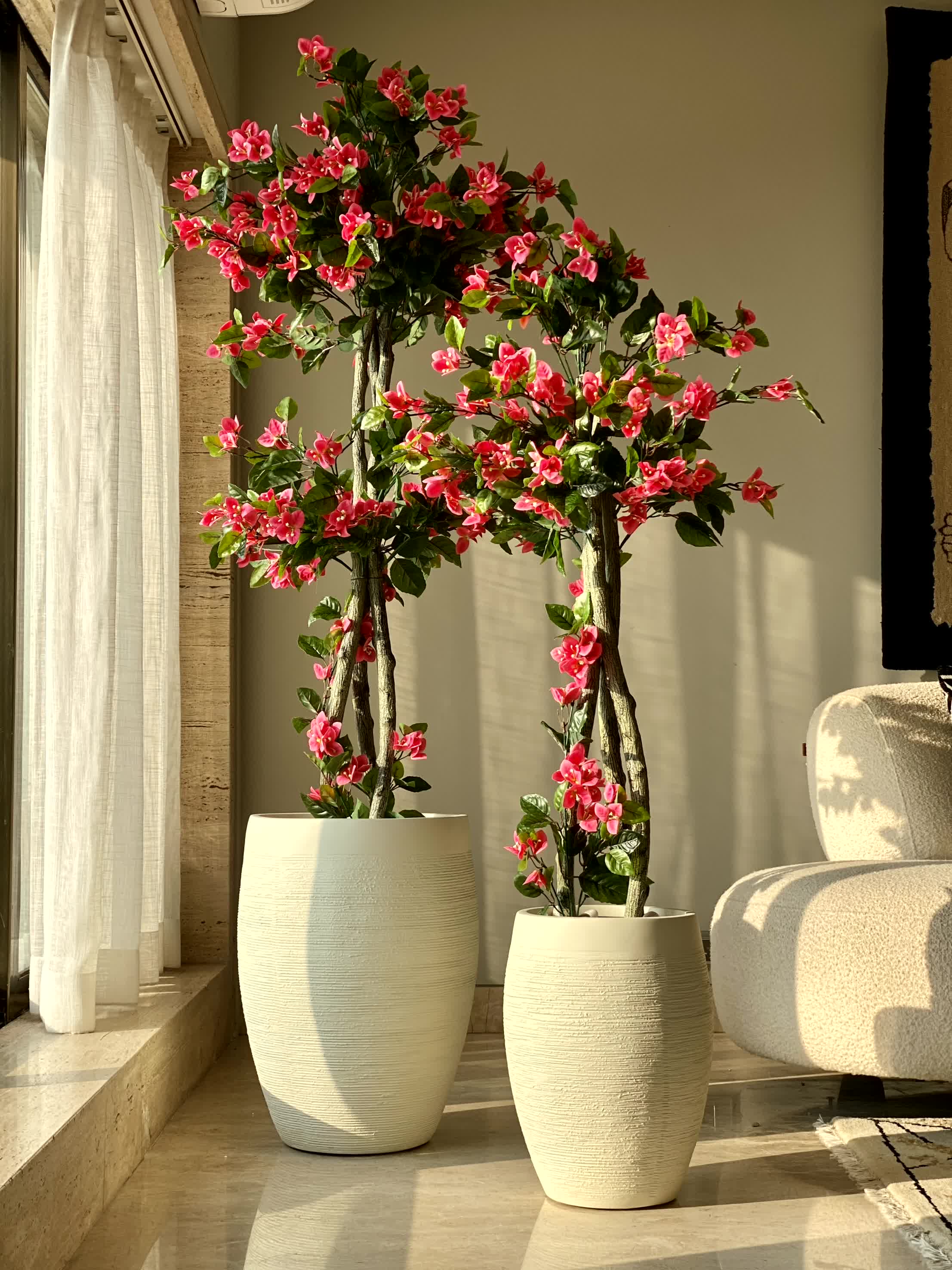 Artificial Blush Bougainvillea Plant-  4.5 Feet