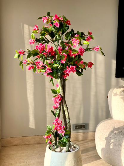 Artificial Blush Bougainvillea Plant-  4.5 Feet