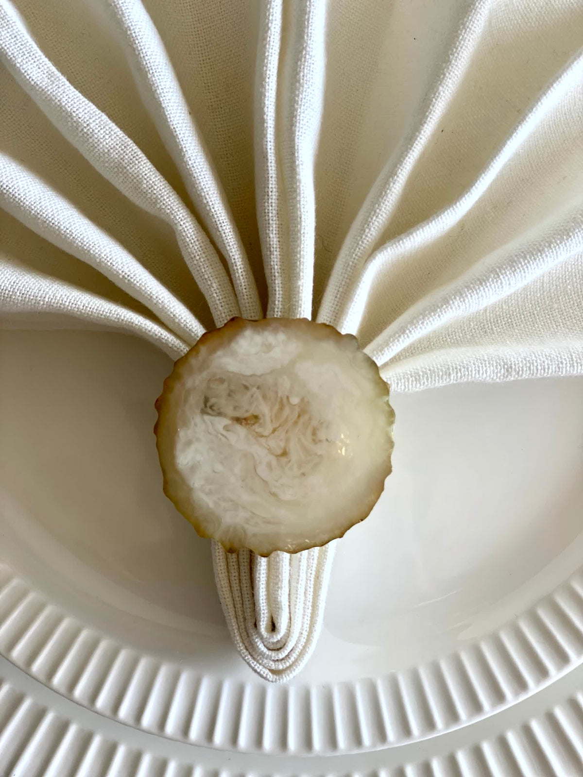 Moonstone Napkin Rings - Set of 6
