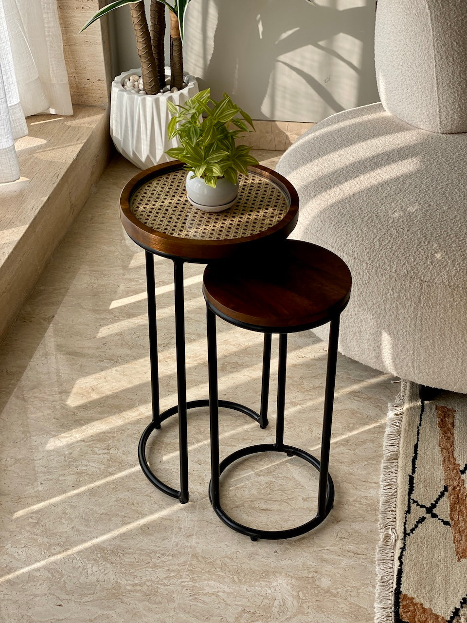 Kovo Rattan Nesting Round Table